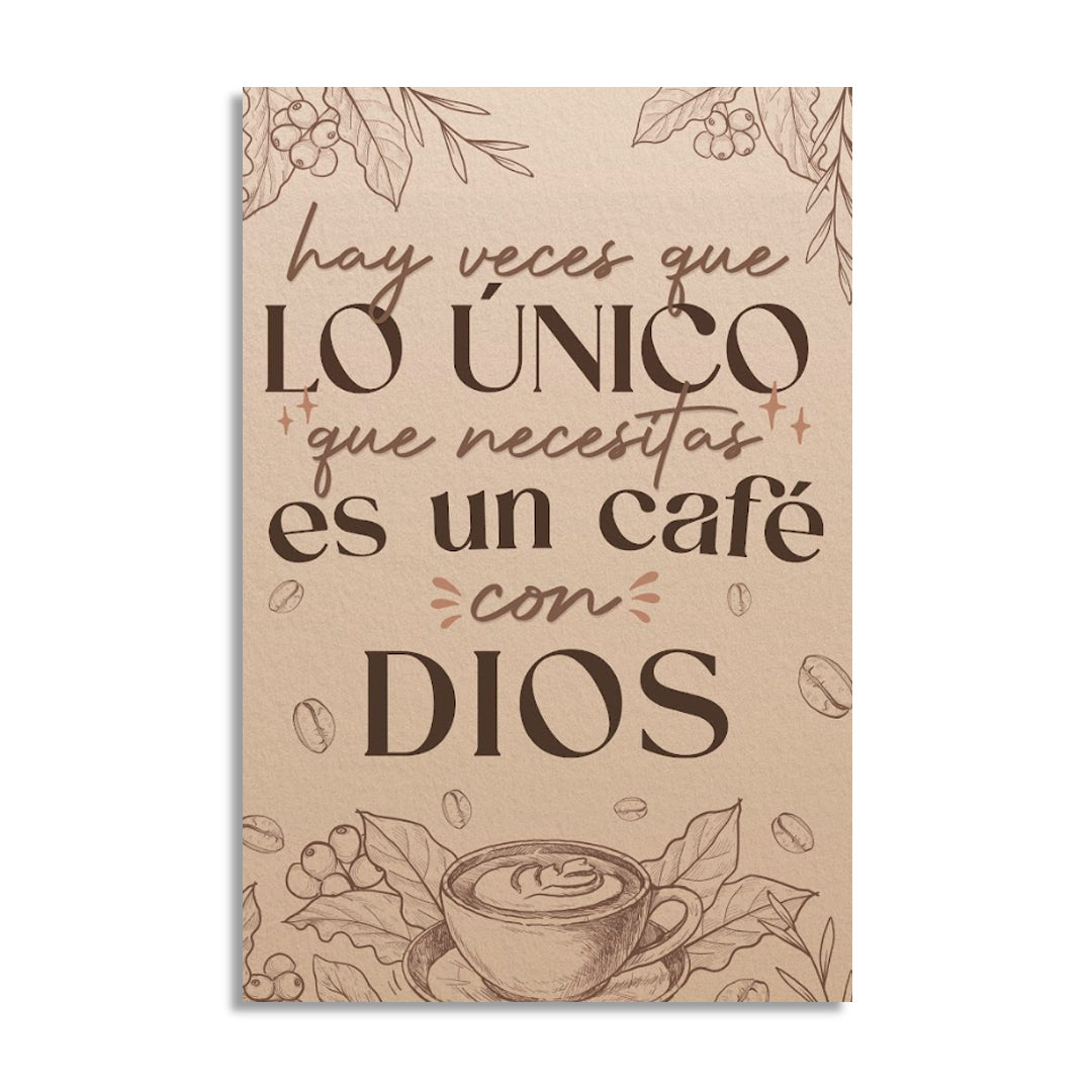 "CAFÉ CON DIOS" cuadro decorativo