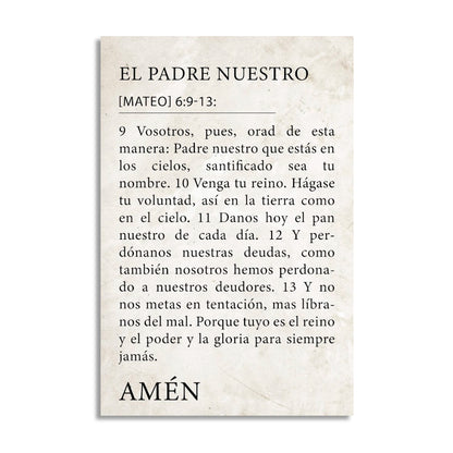 "MATEO 6:9-13" cuadro decorativo