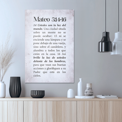 "MATEO 5:14-16" cuadro decorativo