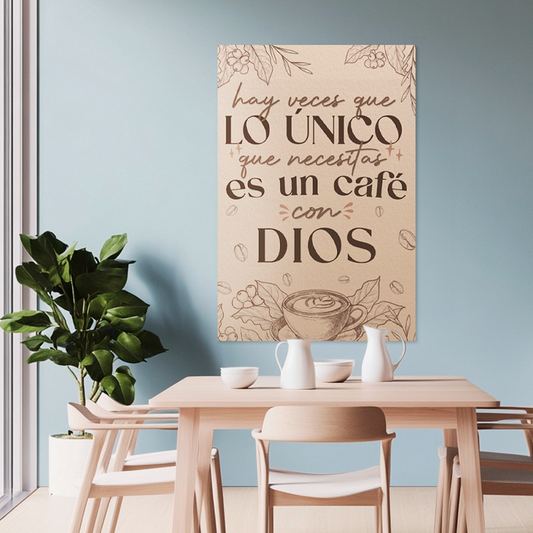 "CAFÉ CON DIOS" cuadro decorativo