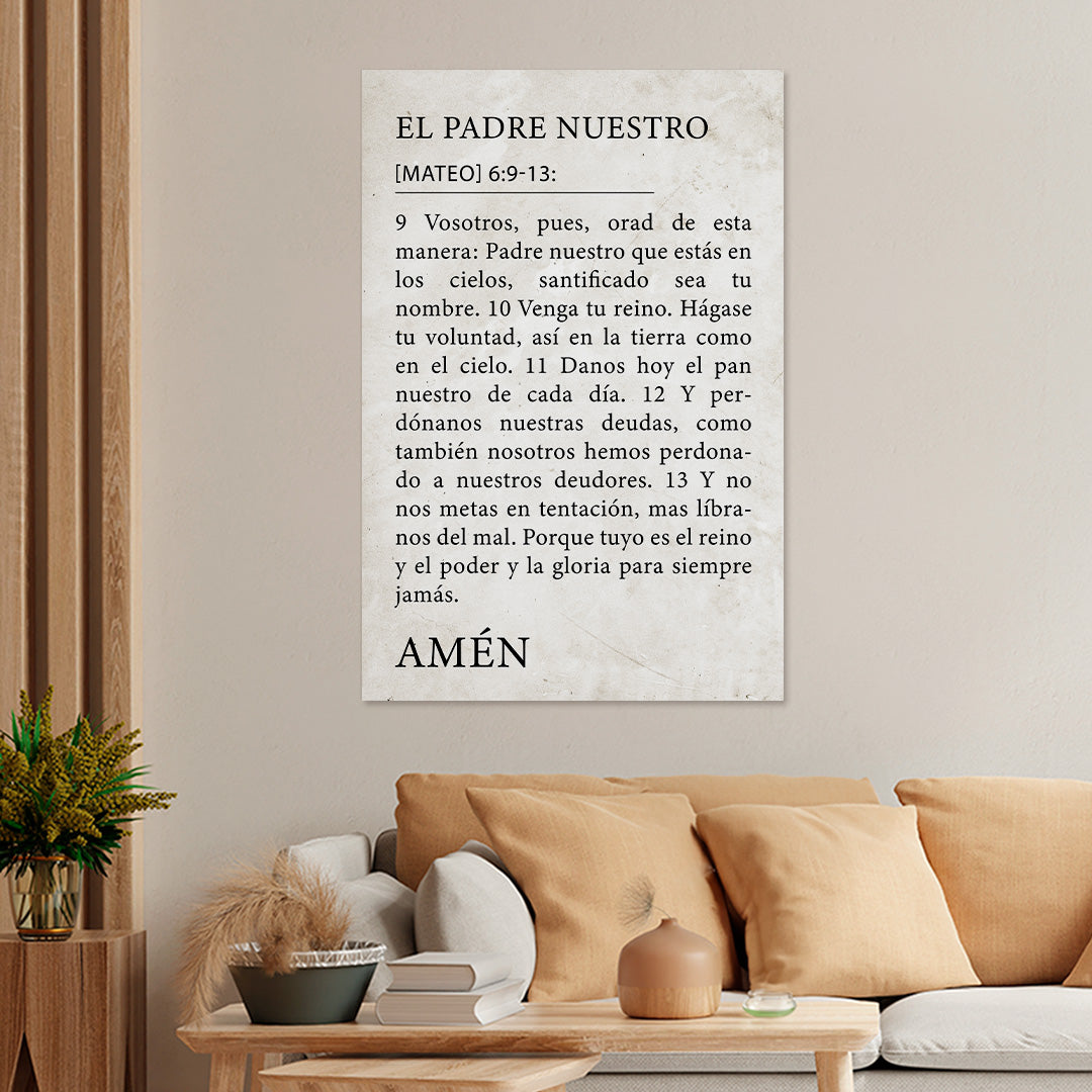 "MATEO 6:9-13" cuadro decorativo