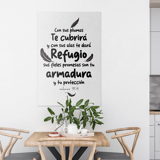 "SALMOS 91:4" cuadro decorativo